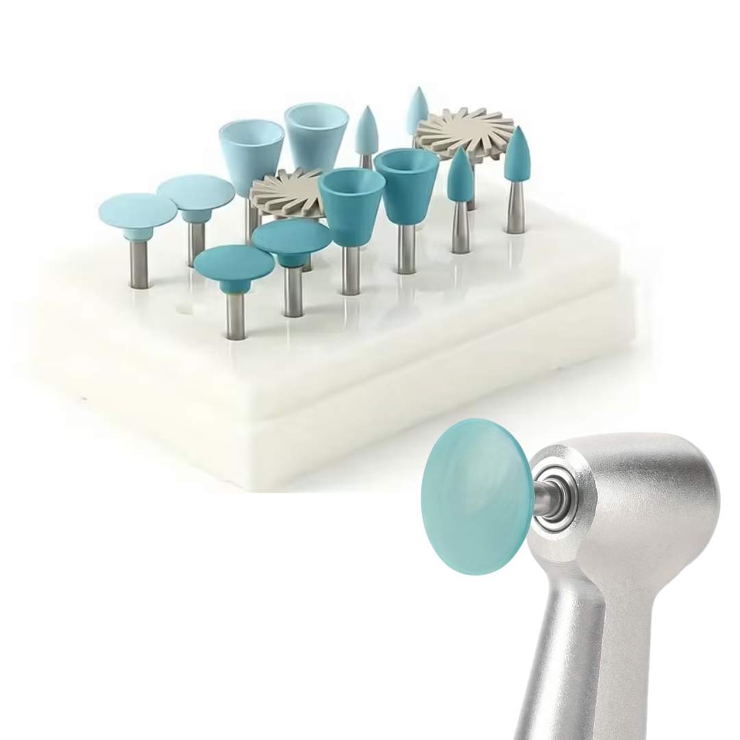Polishing Kit for Resin and Porcelain – 14 Pieces (RA 2.35 mm Universal) for Low Speed