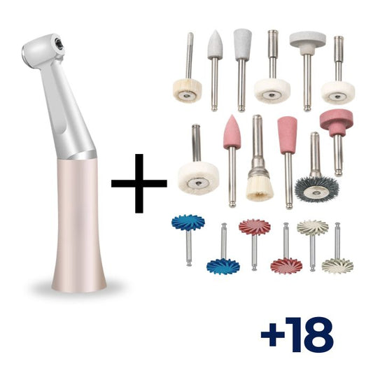 Low-Speed Contra Angle Handpiece + 18-Piece Polishing Set